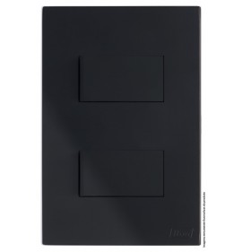 Conjunto Interruptor Duplo Simples 4x2 - RECTA Preto Black Satin Fosco